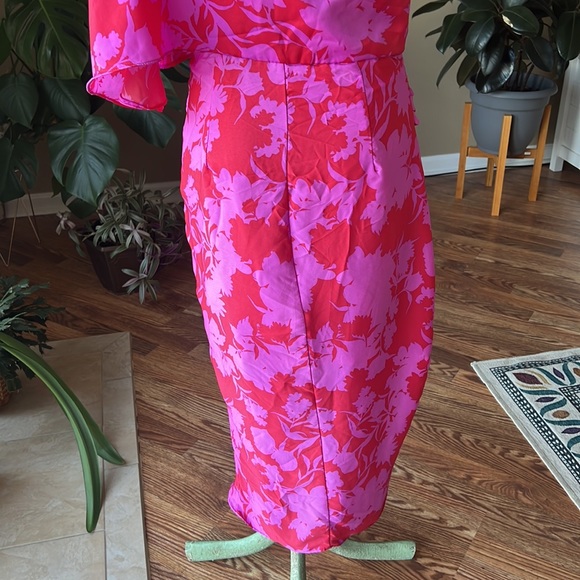 DO+BE One Shoulder Pink Floral Dress - Picture 7 of 9